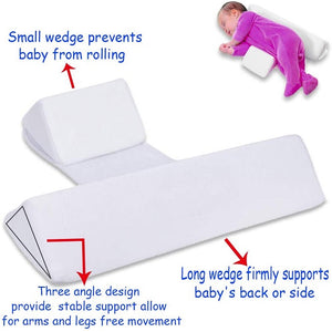 Anti-Roll Newborn Baby Side Sleeper Pillow Wedge with Removeable Cover