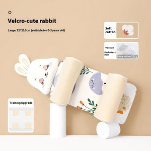 Velcro-cute rabbit product with packaging on a beige background