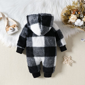 SnuggleCharm™ Premium Plaid Fleece Romper