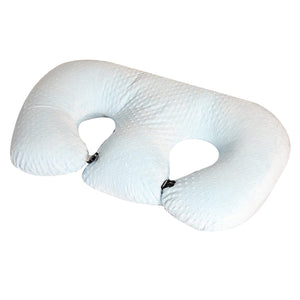 White U-shaped travel pillow on a white background