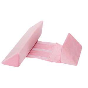 Pink baby seat with a white interior on a white background