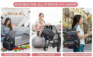 NestVoyage™ 3‑in‑1 Diaper Bag & Portable Changing Station