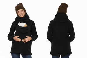 baby wearing hoodie