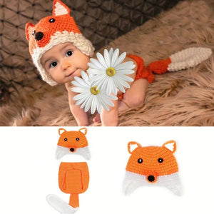FoxySnuggle™ Crochet Baby Set – Perfect for Newborn Photos