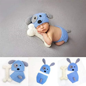 CuddleBuddy™ Baby Puppy Crochet Hat & Outfit