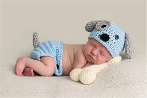 CuddleBuddy™ Baby Puppy Crochet Hat & Outfit