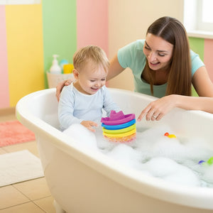 Colorful Stacking Cups - Bath Toy - Cuddle Baby