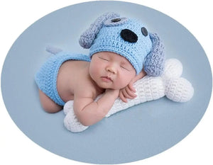 CuddleBuddy™ Baby Puppy Crochet Hat & Outfit