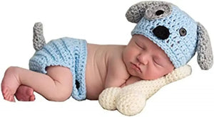 CuddleBuddy™ Baby Puppy Crochet Hat & Outfit