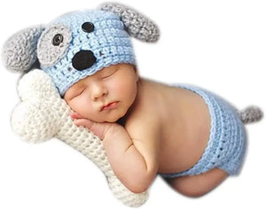 CuddleBuddy™ Baby Puppy Crochet Hat & Outfit