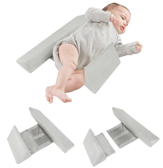 Anti-Roll Newborn Baby Side Sleeper Pillow Wedge with Removeable Cover