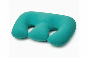 Teal U-shaped travel pillow on a white background
