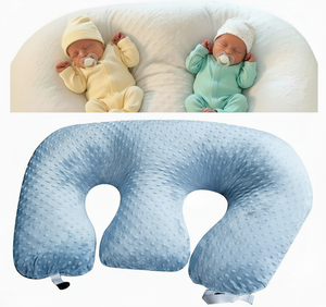 Baby U-shaped pillow with two babies on a white background