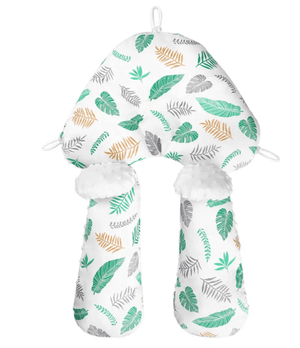 Baby swaddle with leaf pattern on a white background