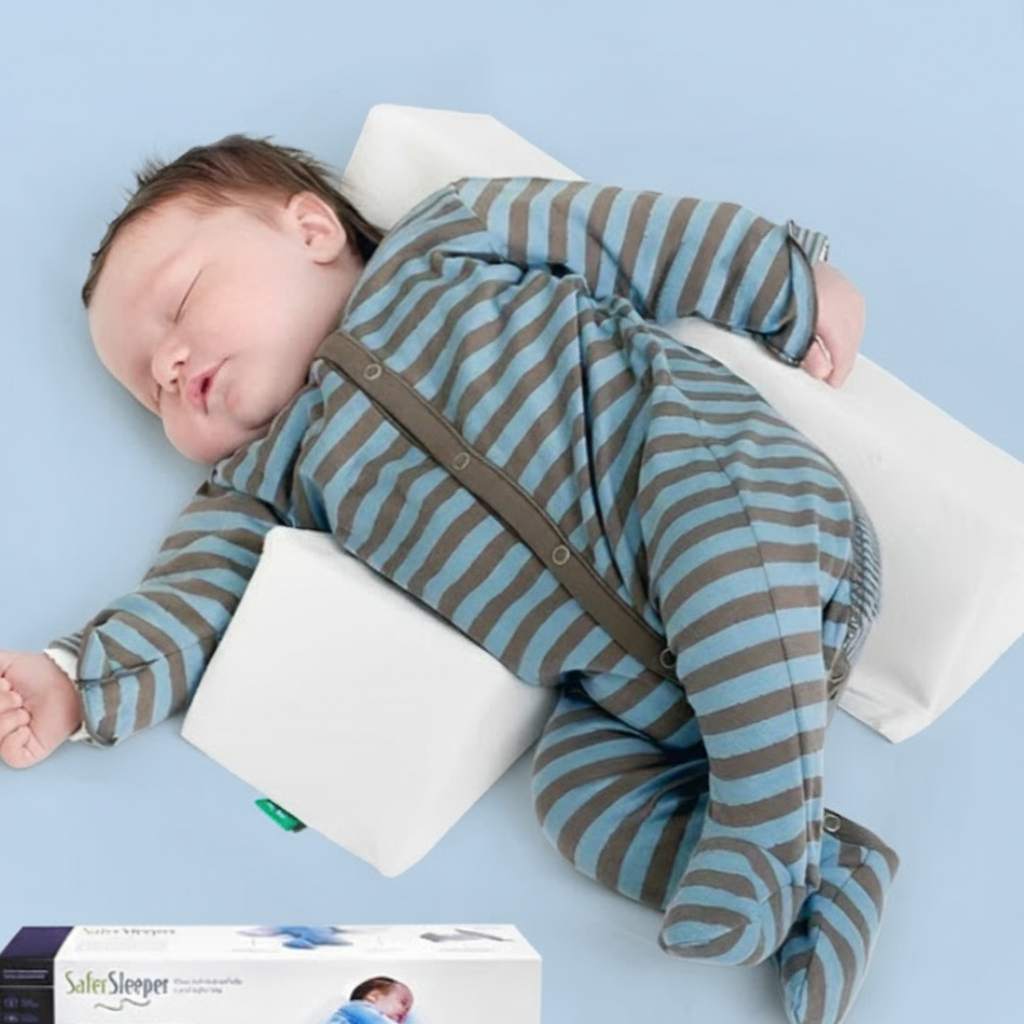 Anti-Roll Newborn Baby Side Sleeper Pillow Wedge with Removeable Cover