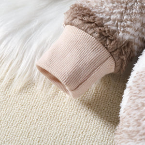 SnuggleCharm™ Cozy Plaid Fleece Baby Romper