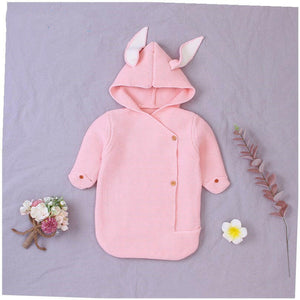 Knitted Bunny Baby Sleeping Bag.