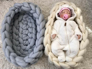 Newborn Baby Knitted Basket Nest.