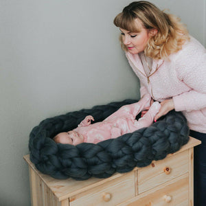 Newborn Baby Knitted Basket Nest.