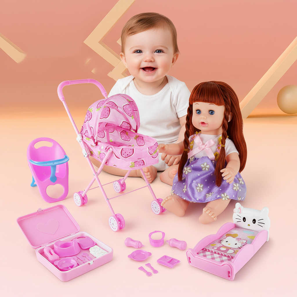 TenderPlay Deluxe Baby Doll Stroller & Accessories Stroller