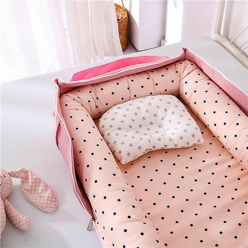 Portable Foldable Cotton Baby Crib Bed for Travel & Home Use