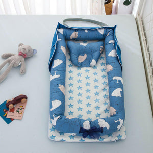 Portable Foldable Cotton Baby Crib Bed for Travel & Home Use