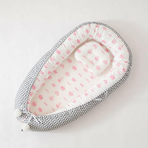 Portable Baby Lounger Nest with Head Pillow.