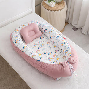 Portable Baby Lounger Nest with Head Pillow.