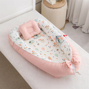 Portable Baby Lounger Nest with Head Pillow.