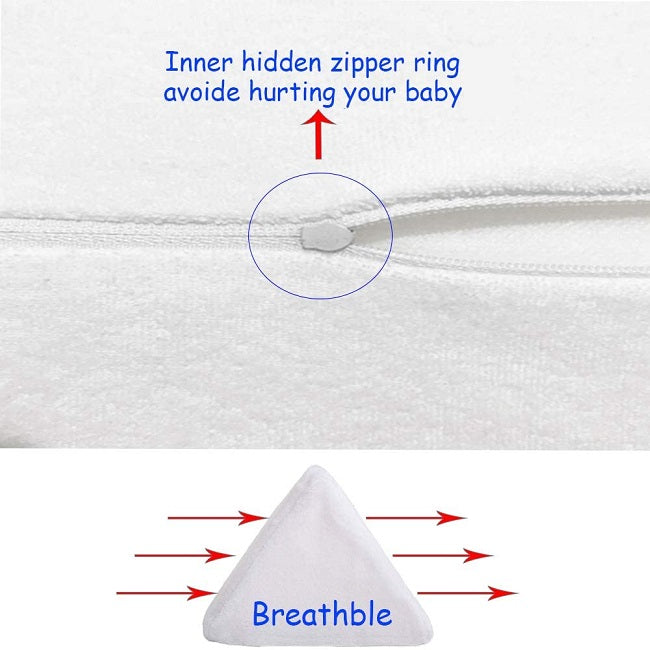 Anti-Roll Newborn Baby Side Sleeper Pillow Wedge with Removeable Cover