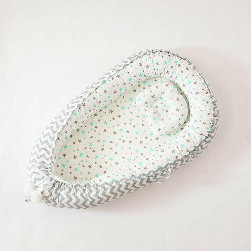 Portable Baby Lounger Nest with Head Pillow.