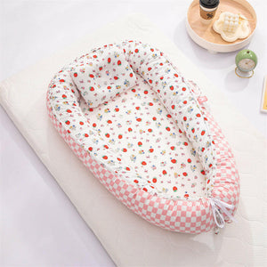 Portable Baby Lounger Nest with Head Pillow.