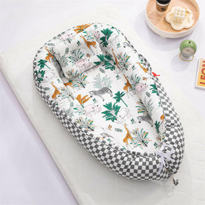 Portable Baby Lounger Nest with Head Pillow.