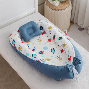 Portable Baby Lounger Nest with Head Pillow.