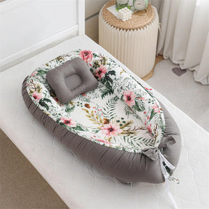 Portable Baby Lounger Nest with Head Pillow.