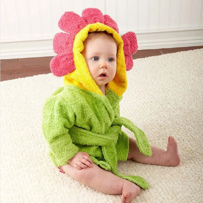 Toddler Hooded Cotton Bathrobe - Cuddle Baby