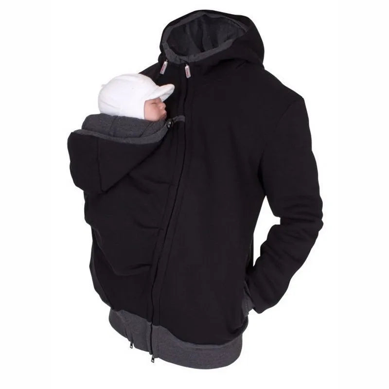 Twee-in-één multifunctionele papa hoodie kangoeroe fleece sweater voor Twee-in-één multifunctionele papa hoodie kangoeroe fleece sweater voor