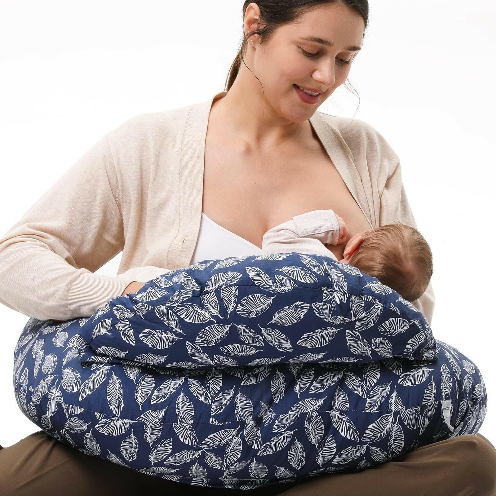 Ergonomic Breastfeeding Pillow with Machine-Washable Cover Black