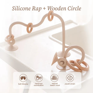 Montessori Silicone & Wooden Smart Ring Set