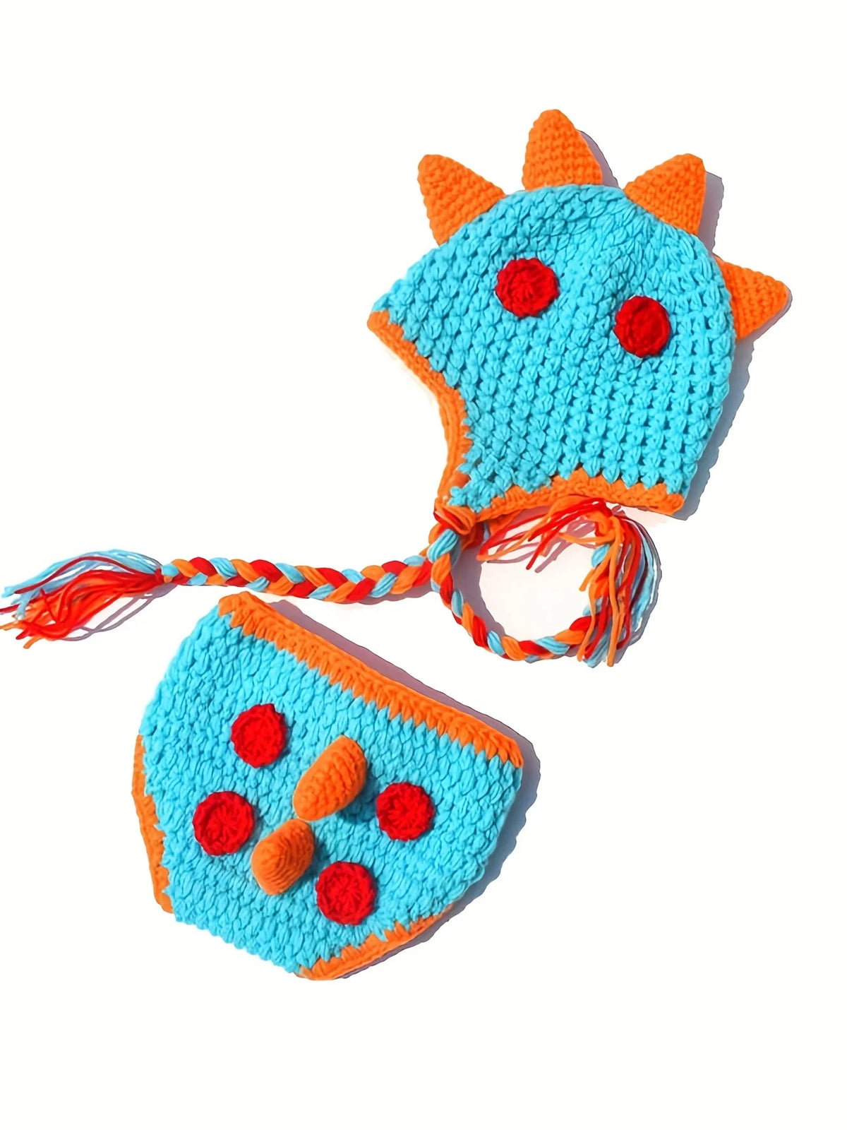 Adorable Newborn Dinosaur Crochet Outfit – Handmade Baby Photo Prop