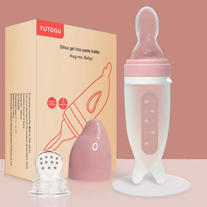 Easy Squeeze Silicone Baby Feeding Bottle.