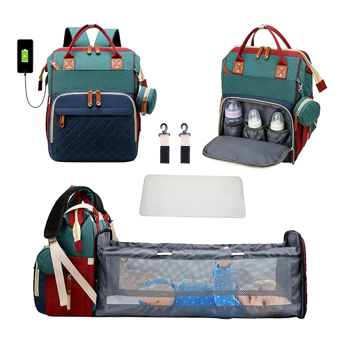 NestVoyage™ 3-in-1 Diaper Bag & Travel Bassinet