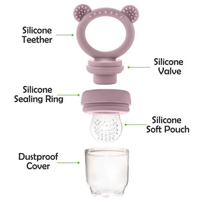 Silicone Baby Fruit Feeder & Teether with Cover - Fresh Food Pacifier for Newborns.