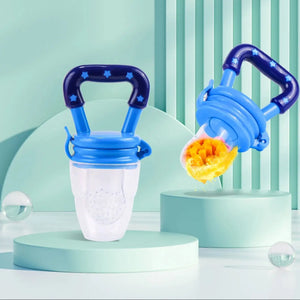 Silicone Baby Feeding Set - Puree Feeding Bottle and Pacifier Spoon.