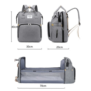 Large Capacity Multifunctional Foldable Diaper Bag with Changing Station.