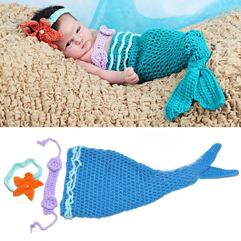 AquaBelle™ Baby Girl Mermaid Photo Prop Set