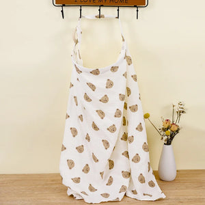 Breathable Muslin Cotton Nursing Cover - Baby Breastfeeding Cover.