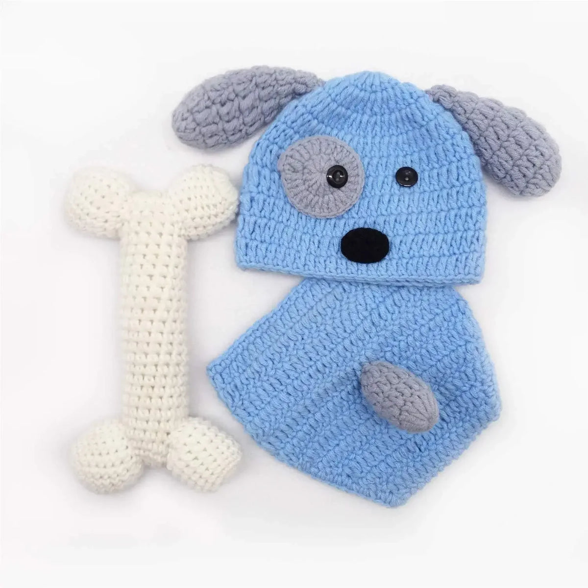 CuddleBuddy™ Baby Puppy Crochet Hat & Outfit
