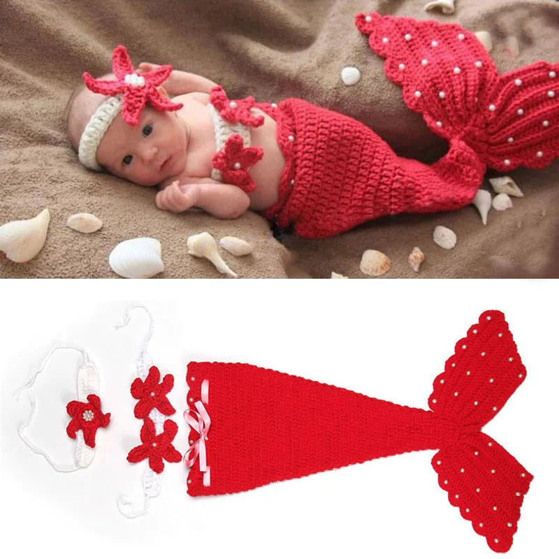 AquaBelle™ Baby Girl Mermaid Photo Prop Set