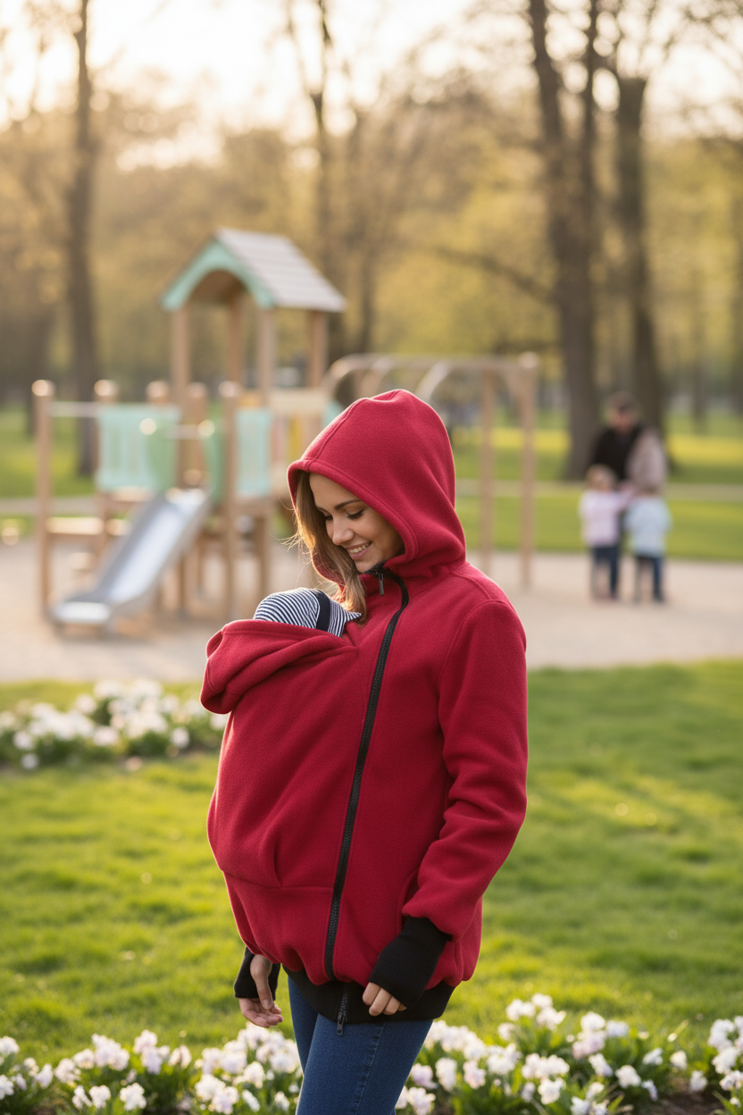 Mama Kangaroo Cashmere Hoodie Baby Carrier